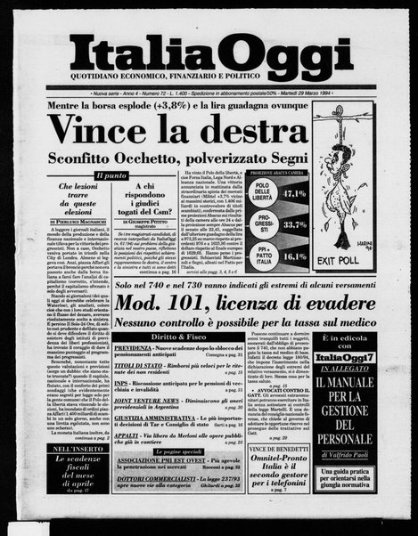 Italia oggi : quotidiano di economia finanza e politica